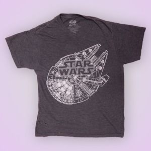 Star Wars Millennium Falcon Gray Medium T-Shirt